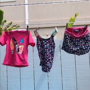 Lands End 3 Piece Swim Sz 4